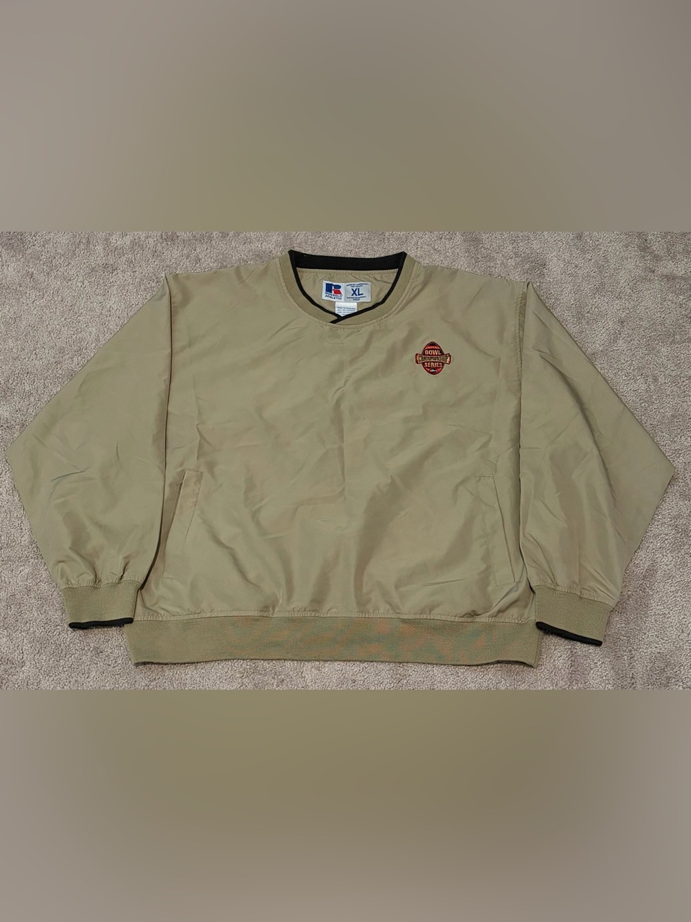 Russell Athletic Brown Pullover Windbreaker Mens Sz XL Bowl Championship Series